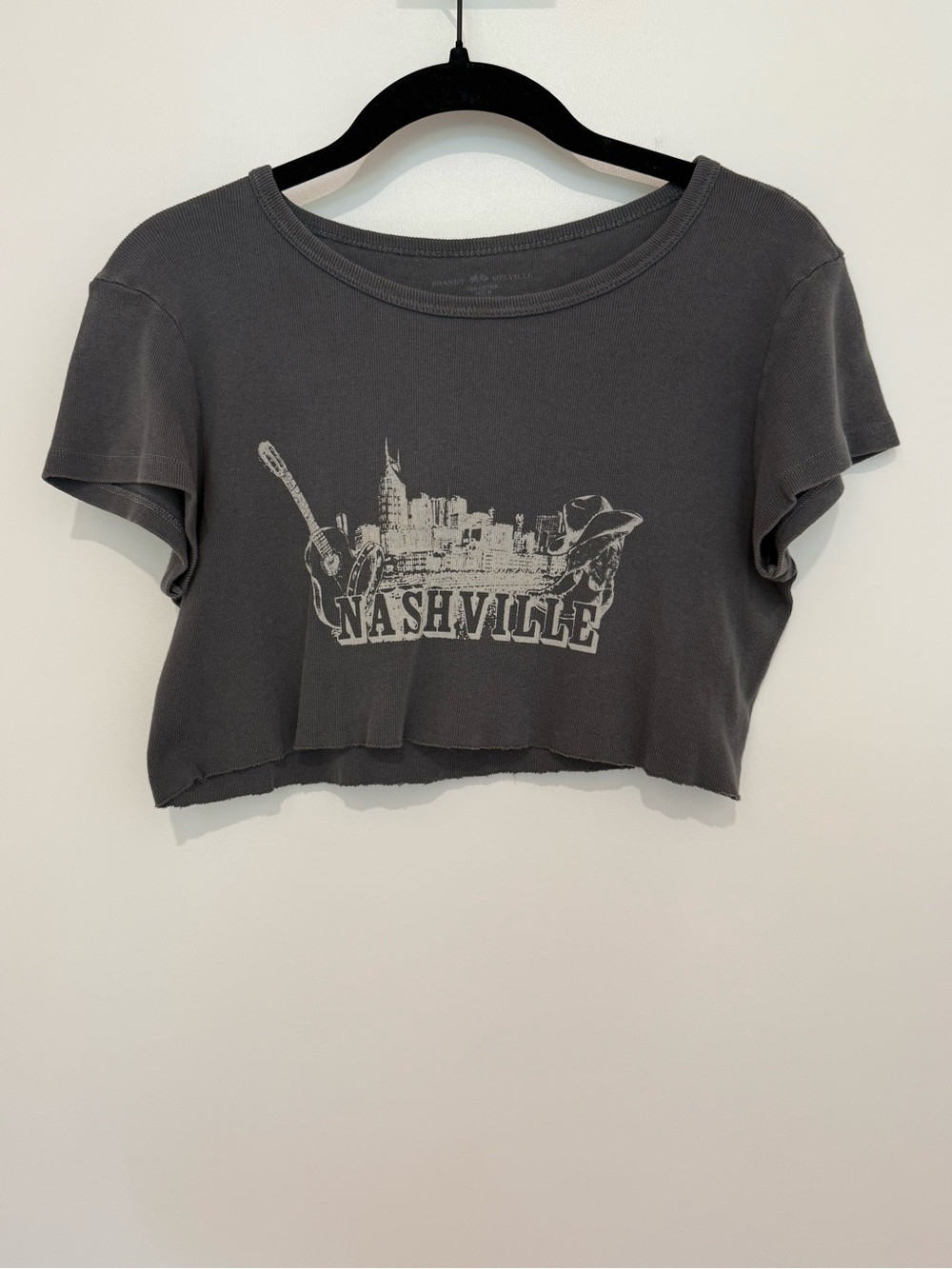Brandy Melville Charcoal Nashville Cropped Tee